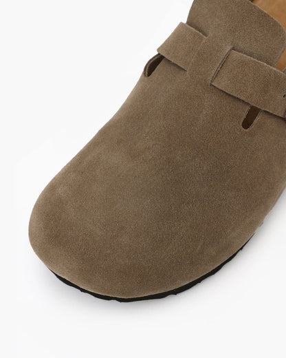 V Suede Clogs