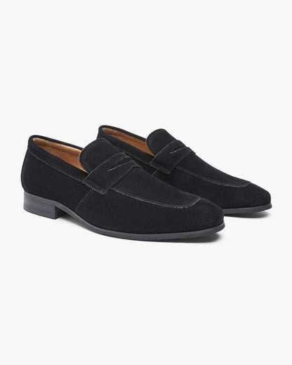 V Suede Penny Loafers