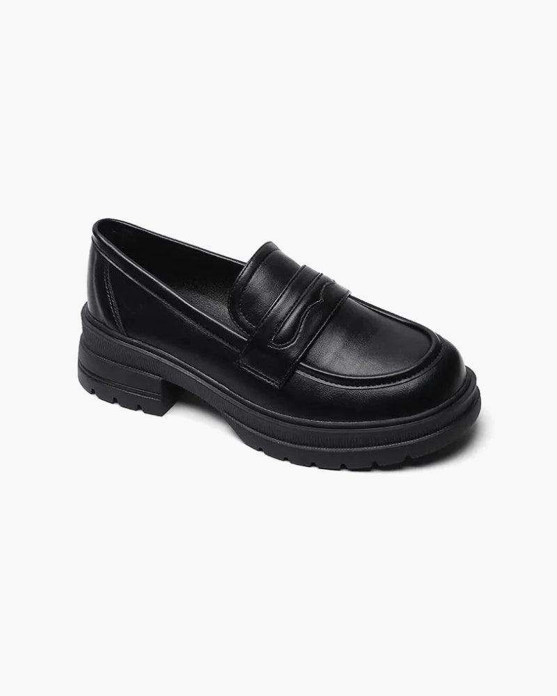 V Leather Loafers