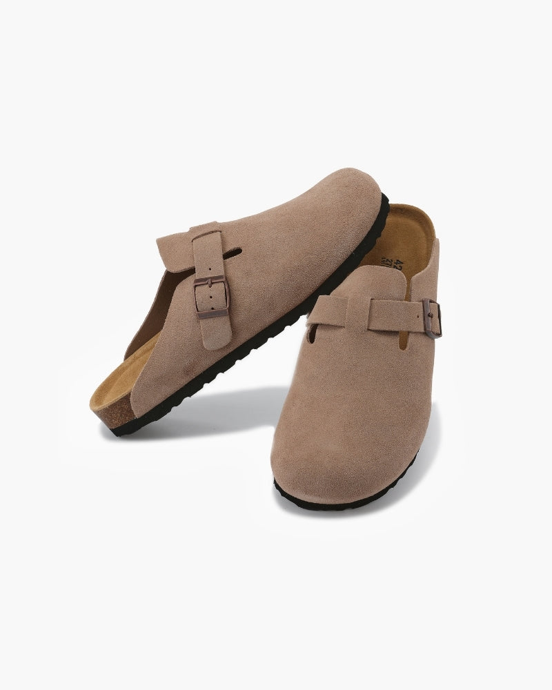 V Suede Clogs