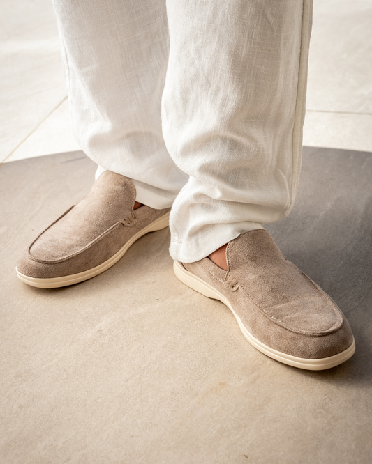 V Suede Loafers