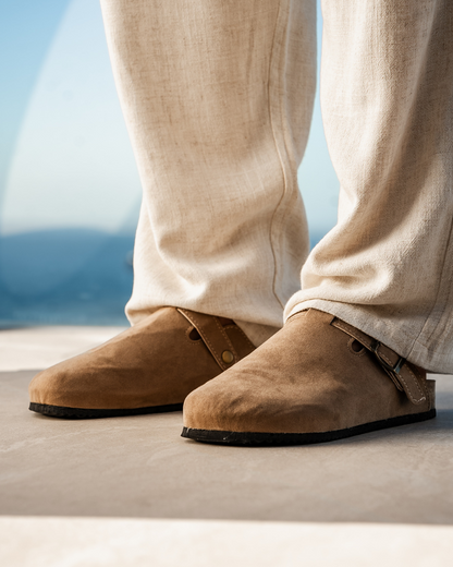 V Suede Clogs
