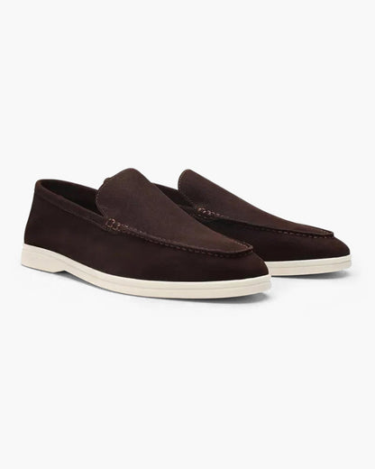 V Cowhide Leather Loafers