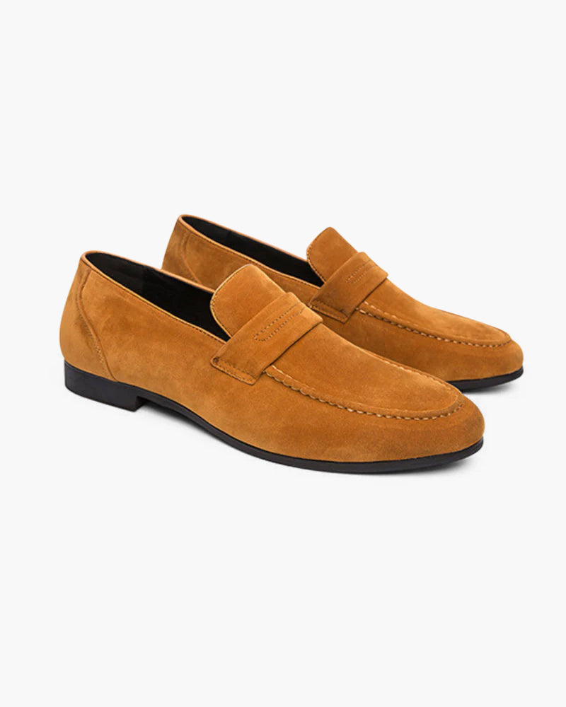 V Suede Penny Loafers