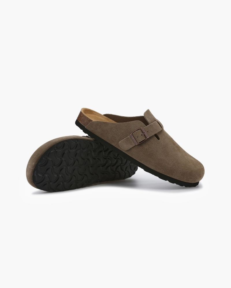 V Suede Clogs