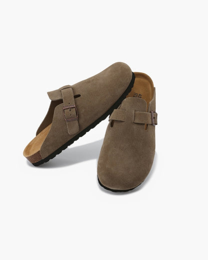 V Suede Clogs