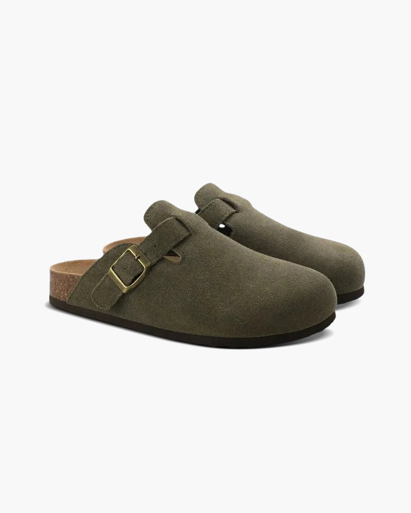 V Suede Clogs