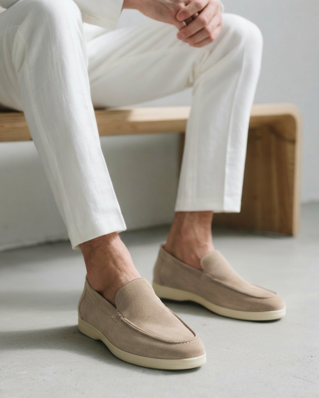 V Suede Loafers